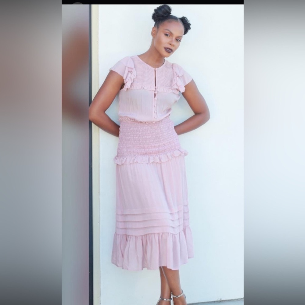 Sea New York. Cecile Maxi Dress in blush pink. Size 6, NWT